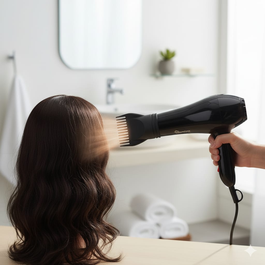 Ramtons black hair dryer with concentrator attachments and 1900 watt motor