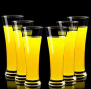 Set of 6 clear beverage glasses with 285ml capacity for water, juice, and cocktails