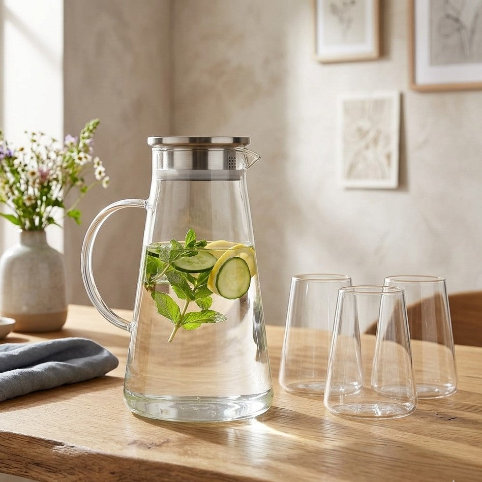 Borosilicate Glass Jug 1.9L Heat Resistant Pitcher