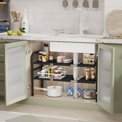 2 Layer Expandable Under Sink Storage Rack