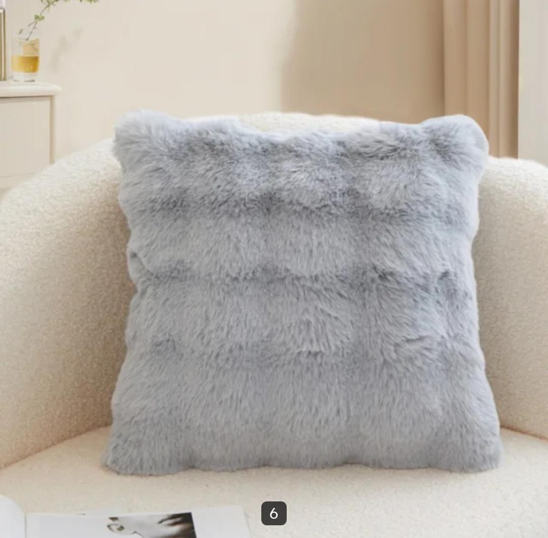 3pcs Rabbit Fur Cushion Covers