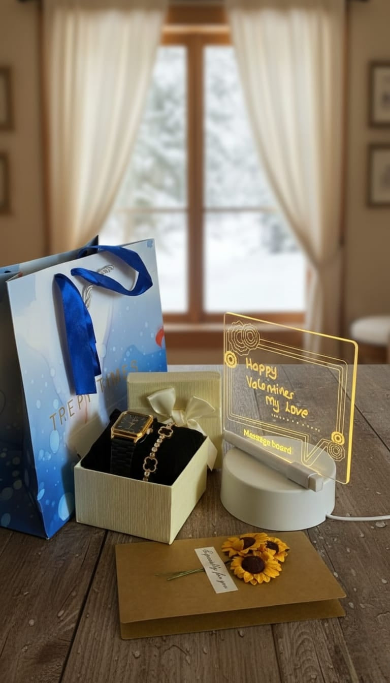 Ladies Watch & LED Board Gift Set