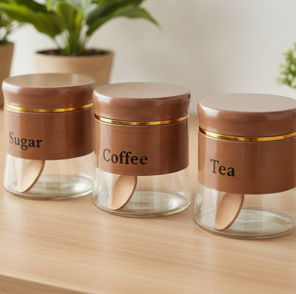 3pcs Glass Canister Set 450ml
