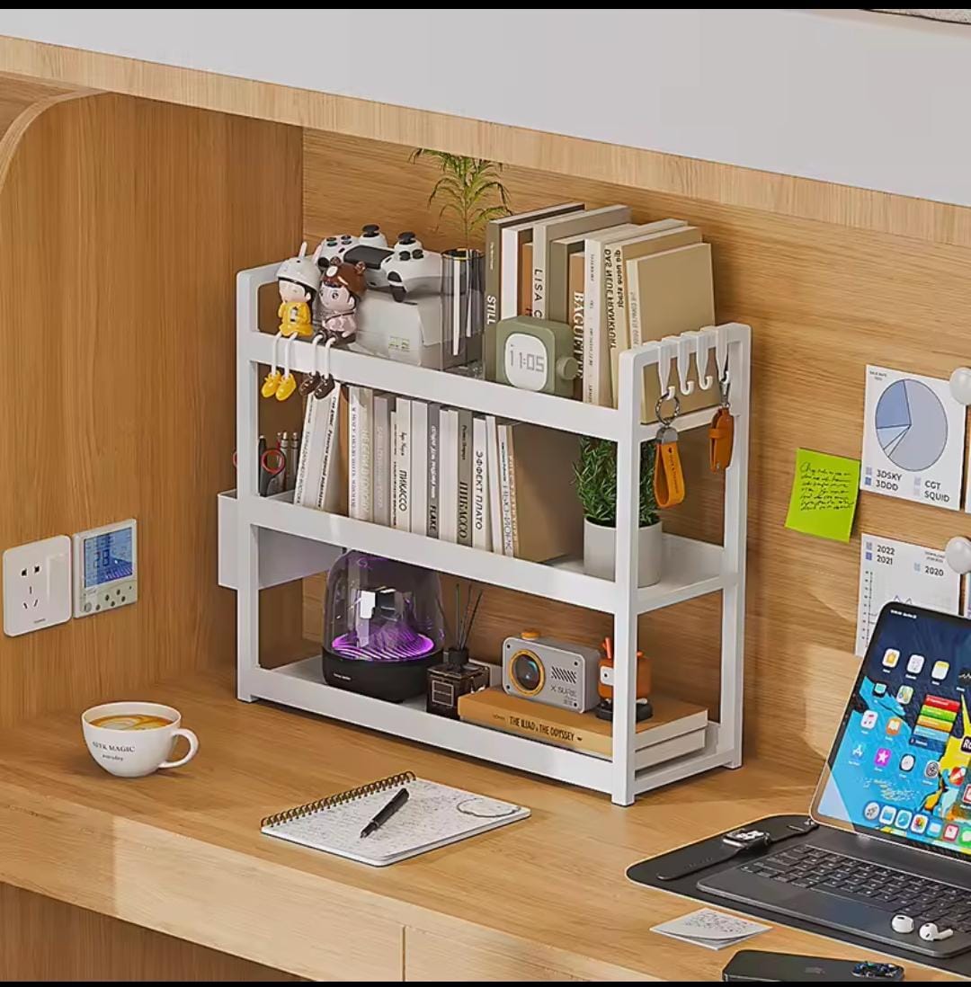 3-Tier Multifunctional organizer in black or white for home or office use