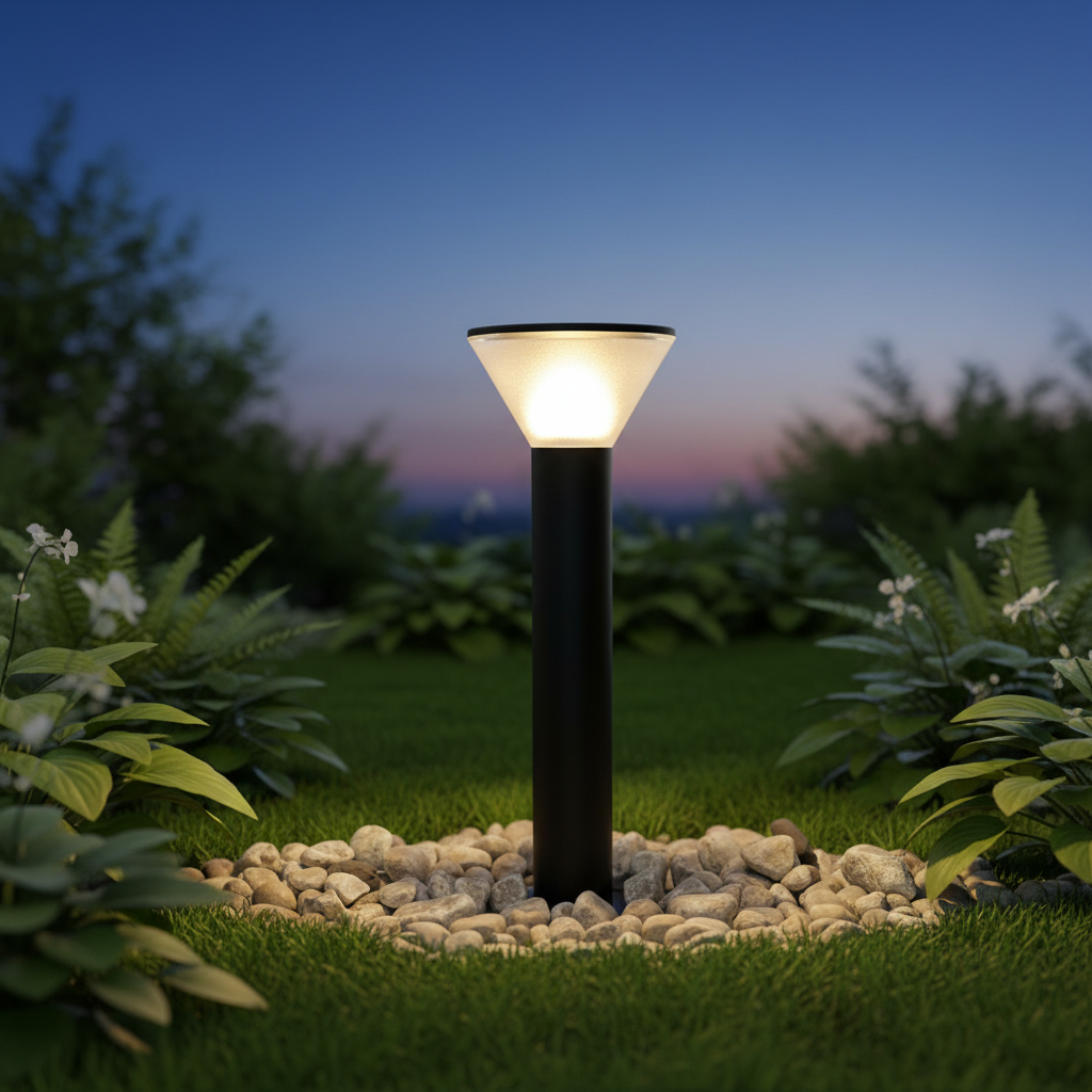 Black Cone-Shaped Garden Bollard Light LL 7362-65-BK