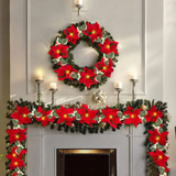 2M Christmas Poinsettia Garland