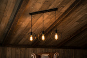 Black iron 3 light pendant lamp with E27 holders for modern indoor ceiling lighting