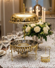 8L Gold Round Hanging Chaffing Dish