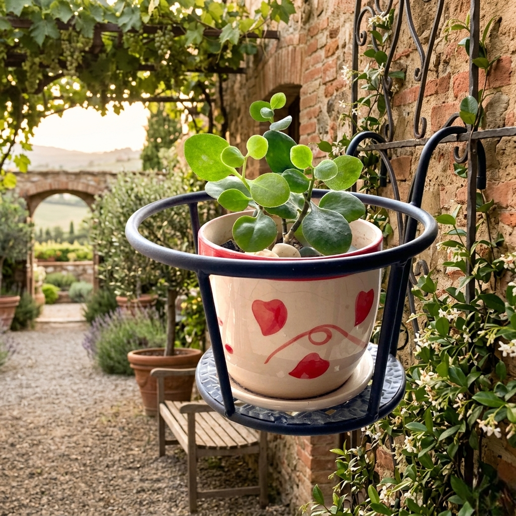 Metallic balcony flower pot holder for outdoor plants