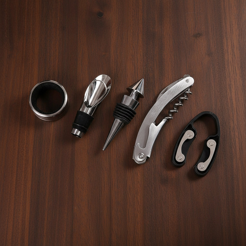 5 Piece Bottle Shaped Wine Opener Gift Set
