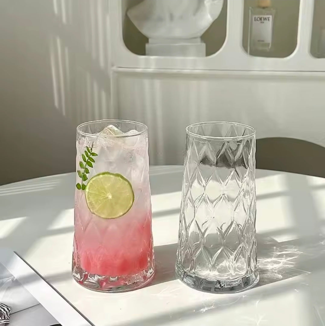 6pcs Diamond Rhombus Glass Cup Set