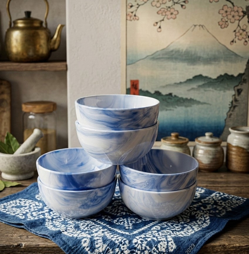 6pcs Marble Themed Soup Bowls