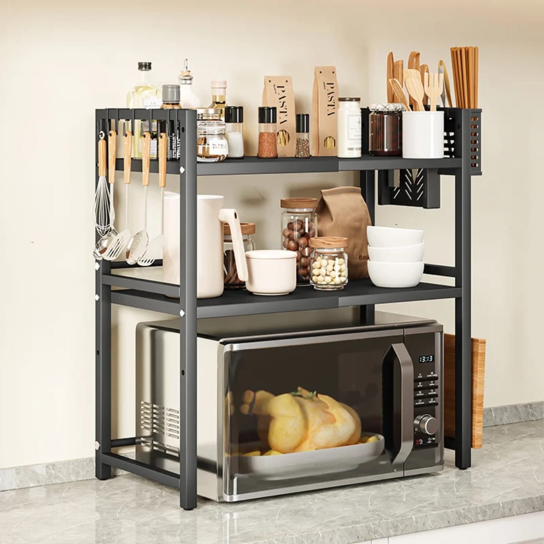 Double Layer Heavy Duty Adjustable Microwave Stand
