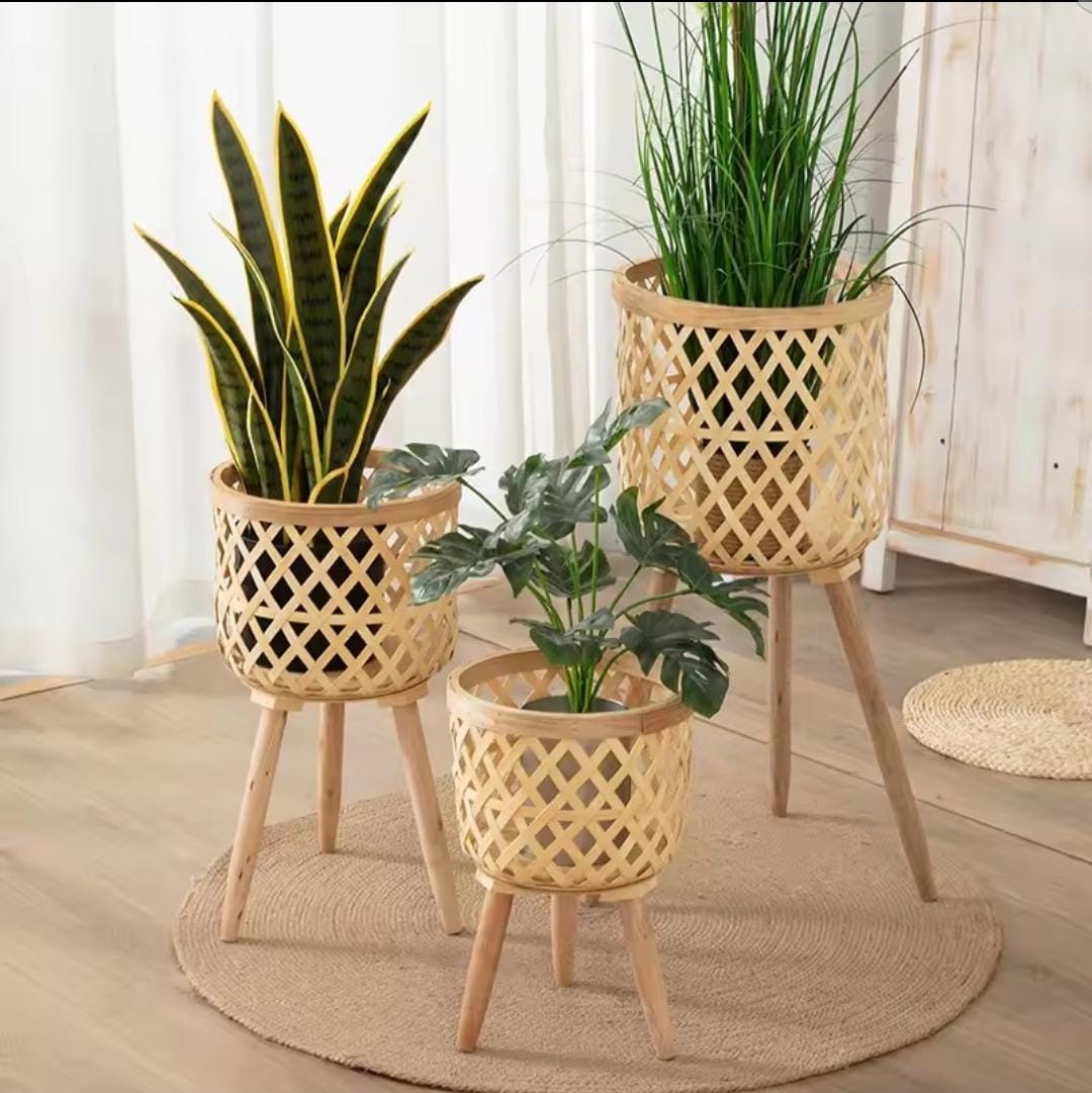 Rattan Plant Stand Set of 3