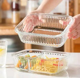 3pc Borosilicate Glass Ribbed Food Storage