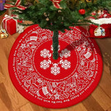 Red Christmas Tree Skirt With Snowflake Design