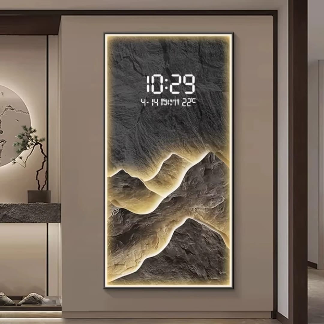 LED Layered Mountain Wall Clock