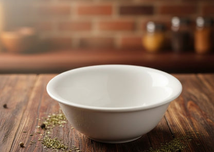 White 4 inch ceramic sauce bowl with minimalist design
