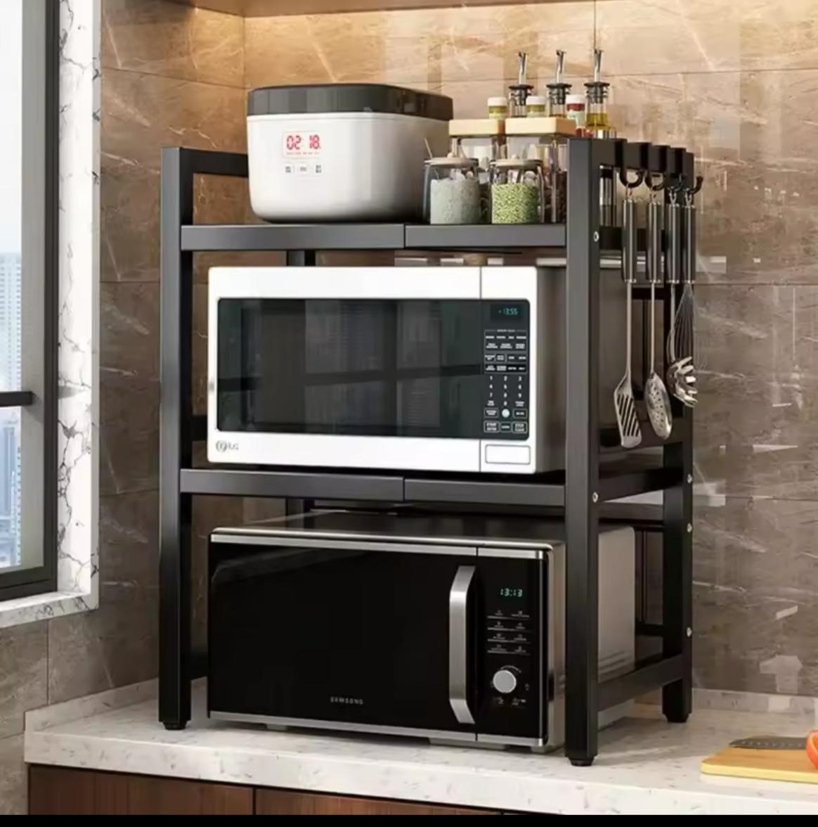Double Layer Adjustable Microwave Stand