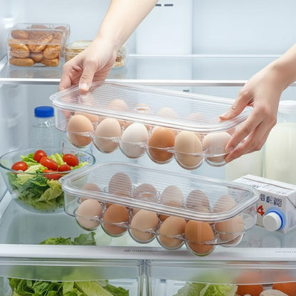 16-Grid Acrylic egg holder with handle and lid
