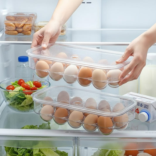 16-Grid Acrylic egg holder with handle and lid
