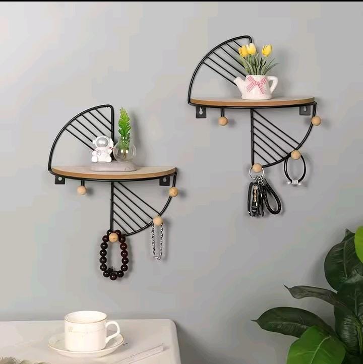 Decorative Geometric Wood Wall Shelves