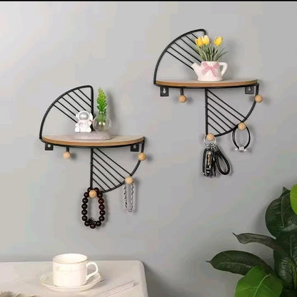 Decorative Geometric Wood Wall Shelves