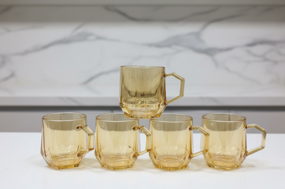 6-Piece Gold Tea Cups Set – 300 ml