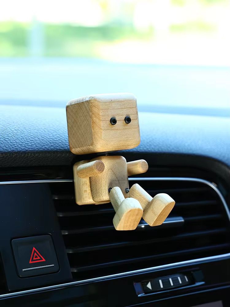 Cute Wooden Driving Buddy Robot Car Diffuser