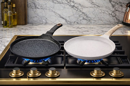 Granite non-stick chapati pan with heat-resistant handle for cooking chapatis and pancakes