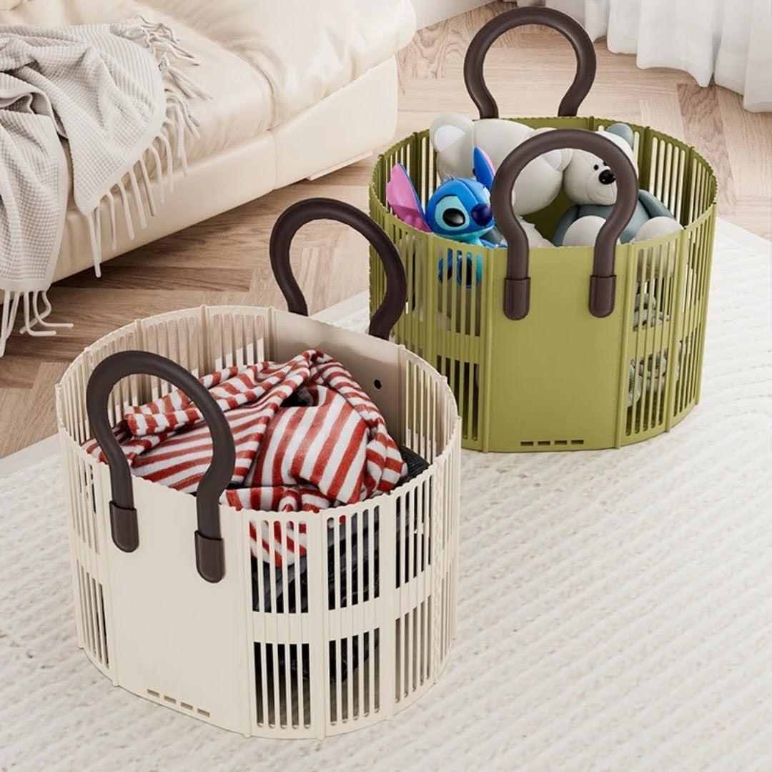Foldable Laundry / Toy Basket with Handle