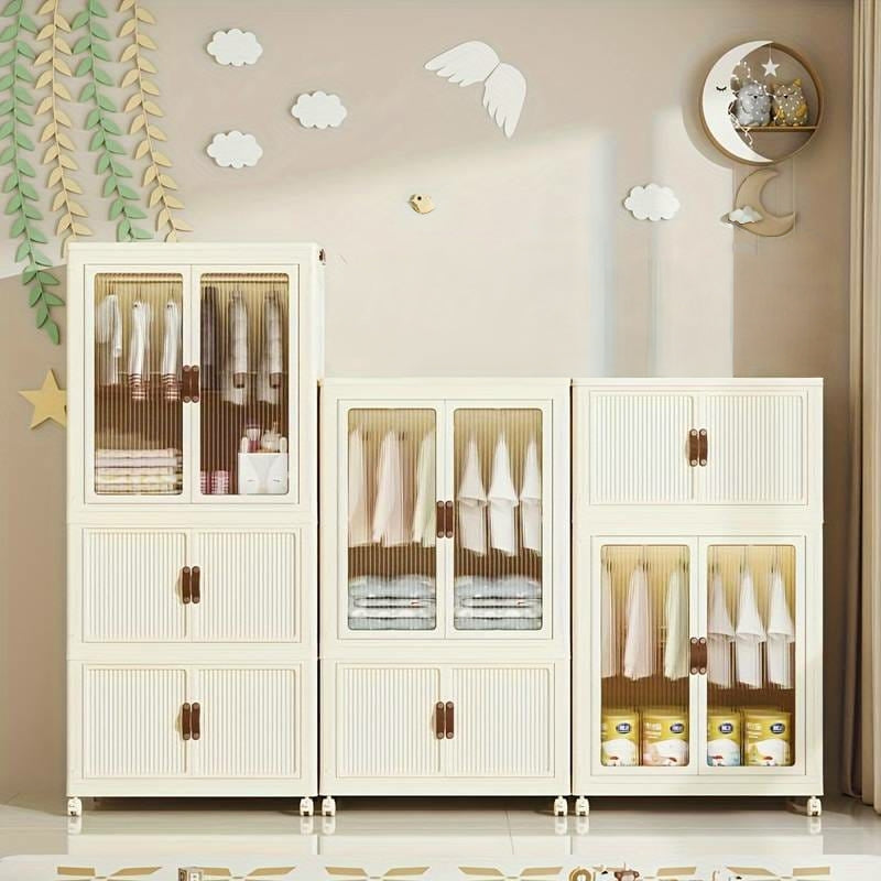 Stackable 3-Level Portable Plastic Wardrobe