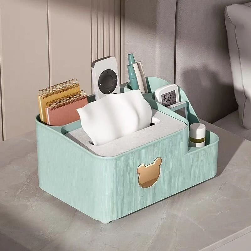 Compact PP desktop storage box, organizer for stationery and small items in home or office. 