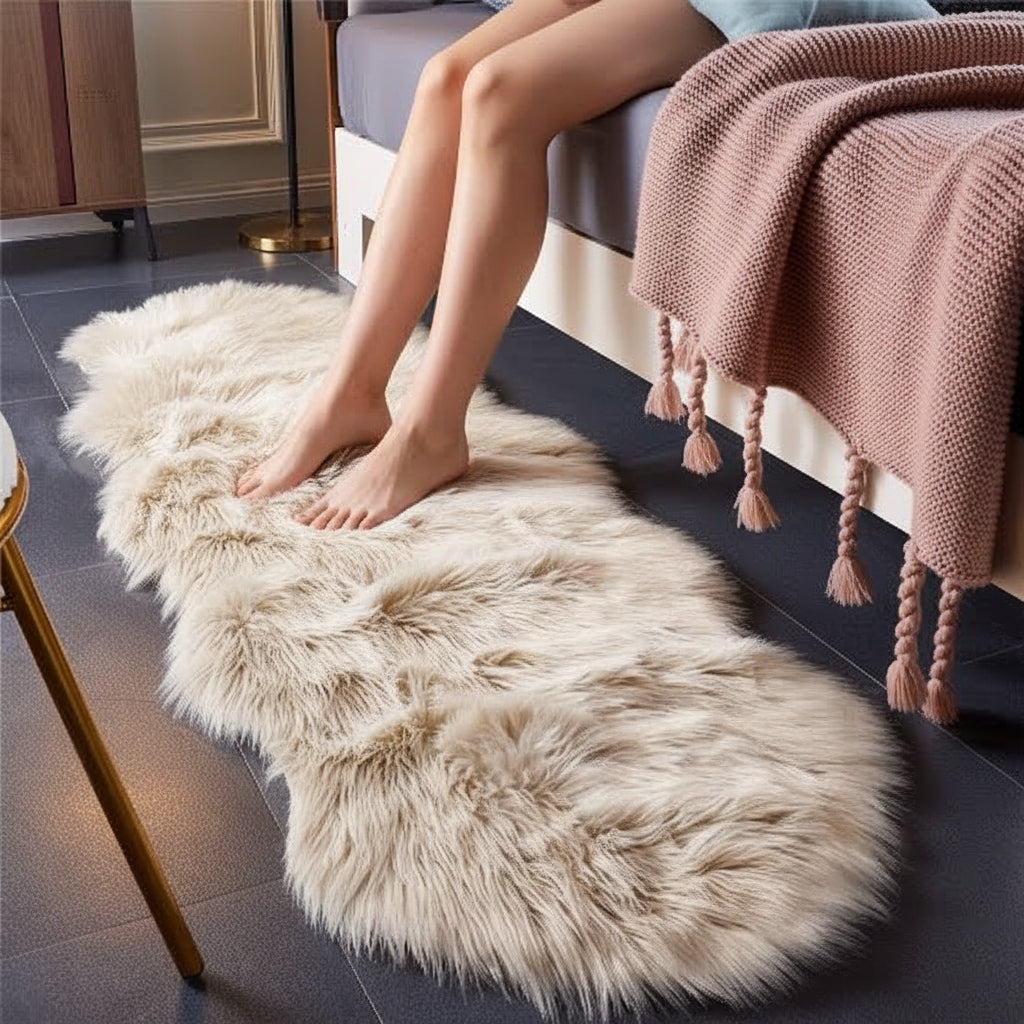 Faux Fur Carpet 60 × 180cm Irregular Shape