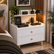 37 × 30 × 70cm Wooden Bedside Table with Drawer