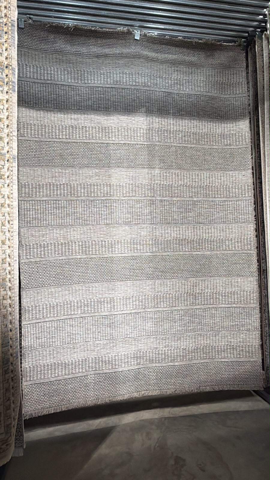 Oria tribal stripe pattern carpet rug with durable woven construction and elegant multi-colour design for high-traffic living spaces.