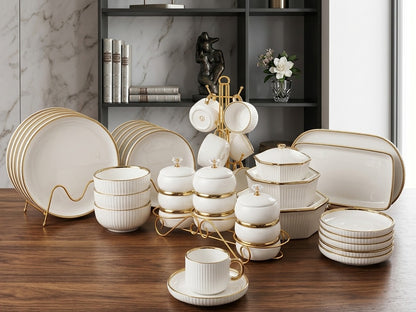36-piece dinner set, complete dining collection for home meals, gatherings, and elegant table setup.