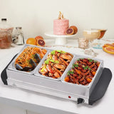 2 in 1 Triple Electric Chafing Dish