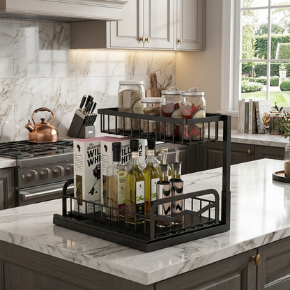 2 Tier Cabinet Spice Rack Organizer