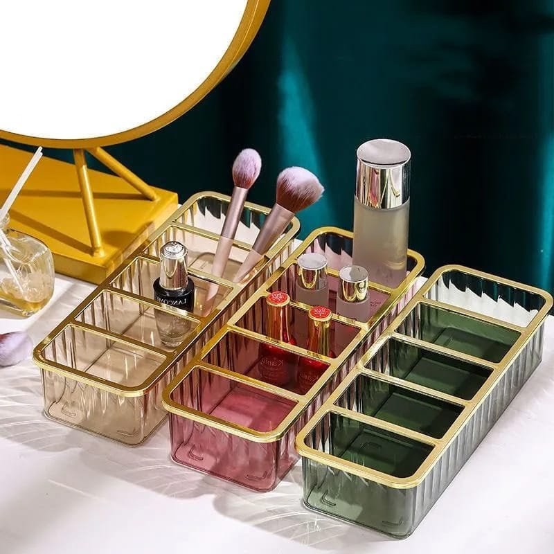 5-Grid Layered Cosmetic Organizer