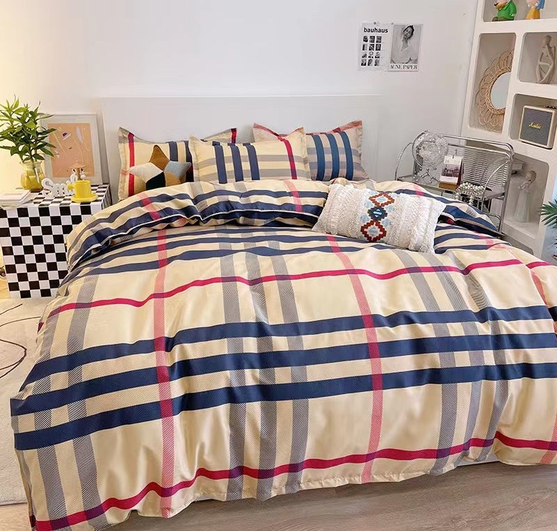 7×8 ft duvet cover set with matching bedsheet and 2 pillowcases for stylish and comfortable bedroom décor