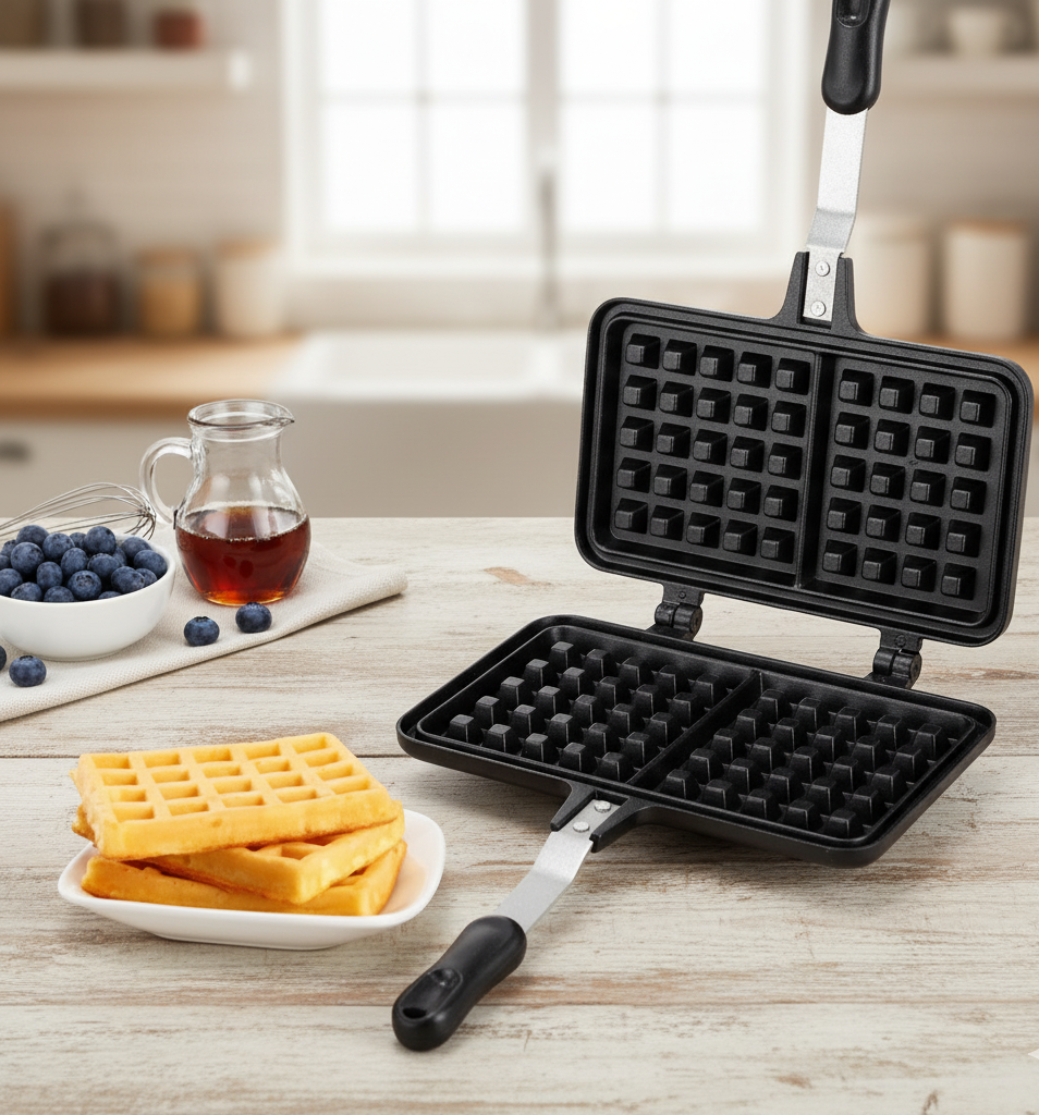 Non-Stick Waffle Pan with Insulated Handle