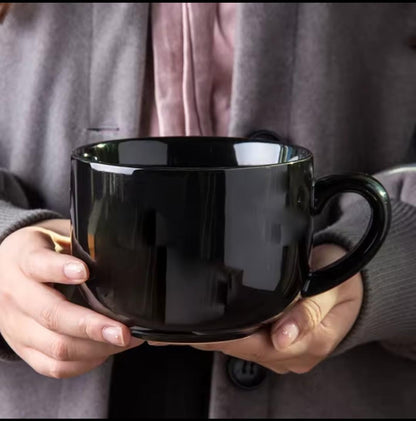 All black ceramic mug set of six