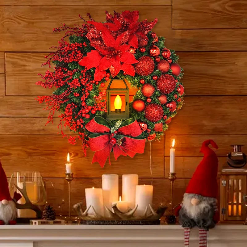 35cm Christmas Wreath With Lamp