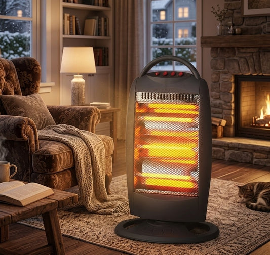 Nunix ceramic quartz room heater designed for fast and efficient heating in bedrooms, offices, and small rooms.