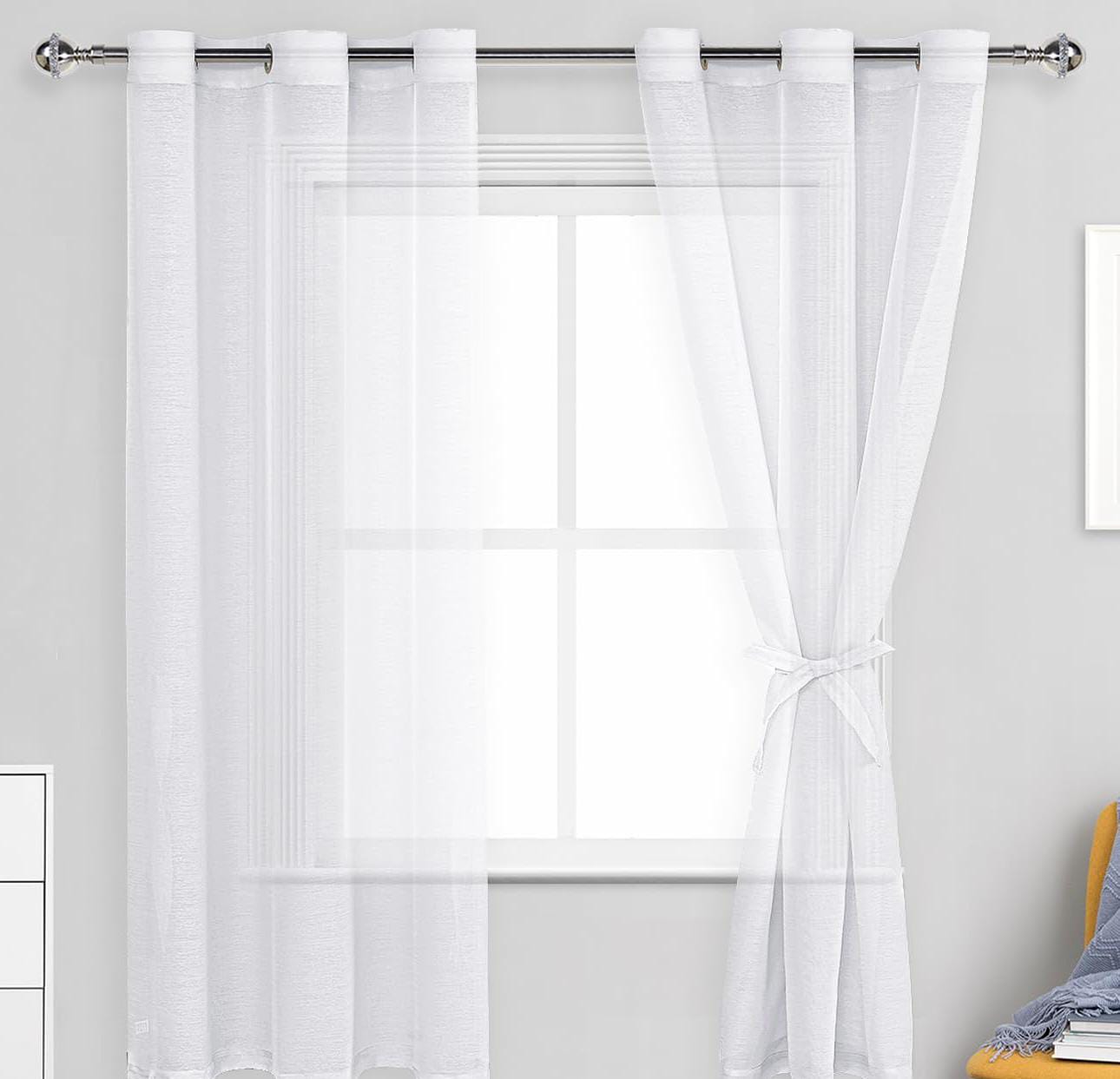 2Pcs Sheer Curtain Set
