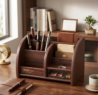 Glosen Wooden Desk Organizer C2022 Bamboo Grain Storage Holder