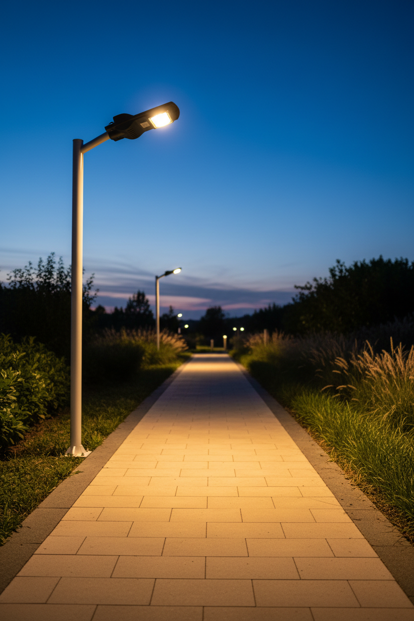 Solar Street Light with Pole – 100W