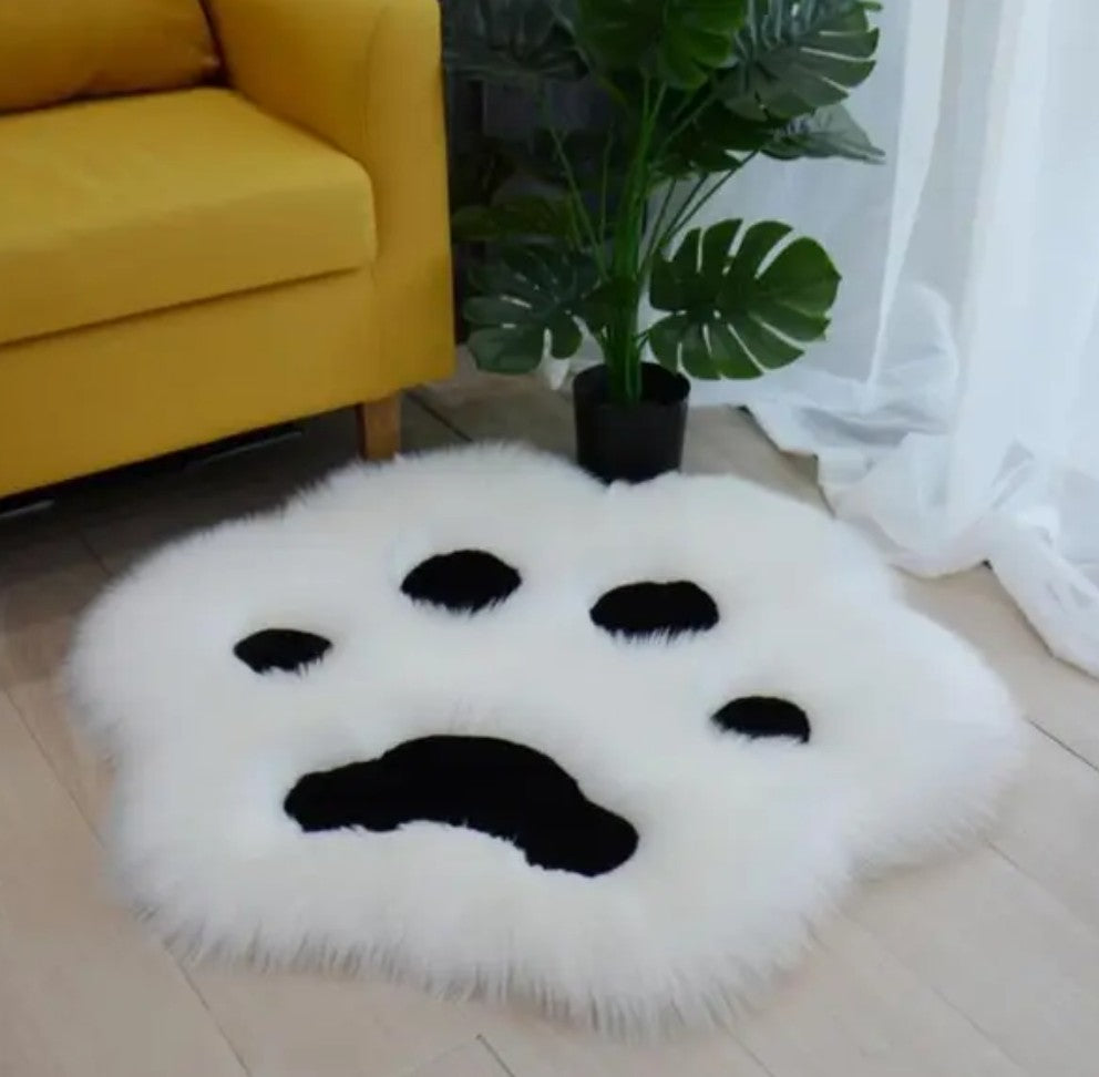Cute Cat Paw Pattern Soft Plush Carpet