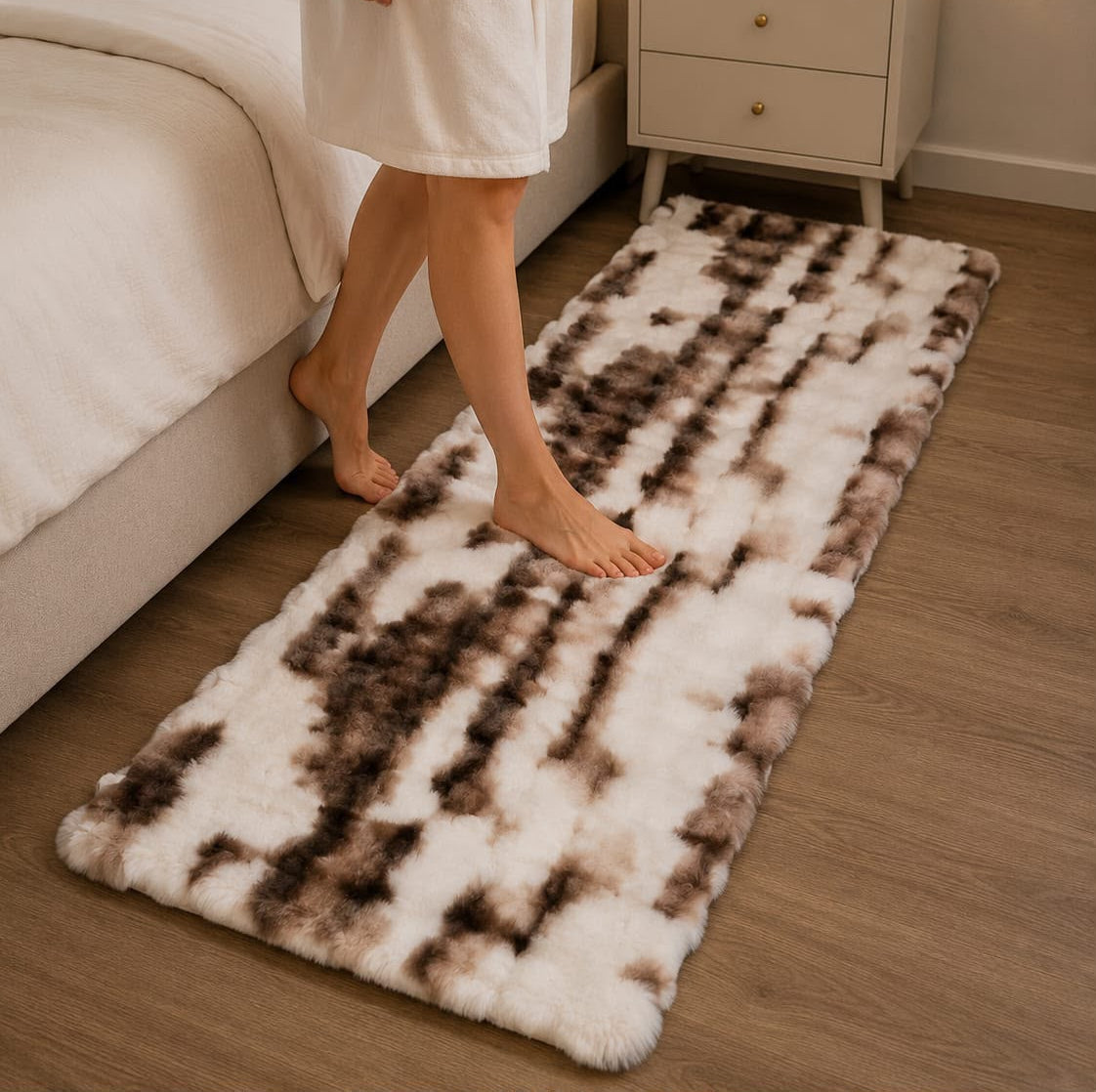 Bubble Velvet Bedside Carpet 60 × 180 cm